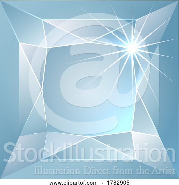 Vector Illustration of Faceted Cut Diamond Design