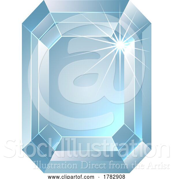 Vector Illustration of Faceted Cut Diamond Design