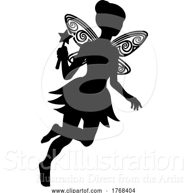 Vector Illustration of Fairy Silhouette