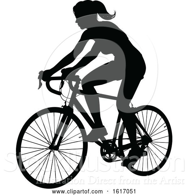 Vector Illustration of Female Cyclist