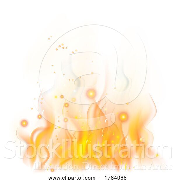 Vector Illustration of Fiery Fire Flame or Hot Flames Burning Concept