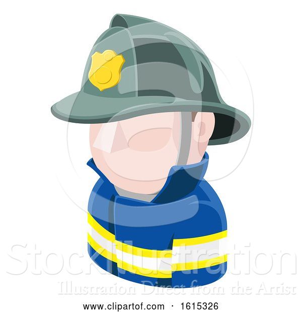 Vector Illustration of Firefighter Avatar People Icon