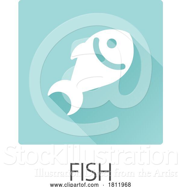 Vector Illustration of Fish Seafood Food Icon Concept