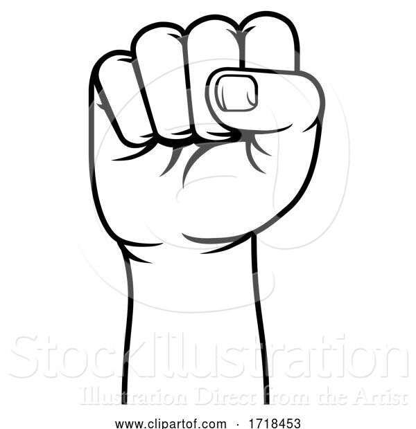 Vector Illustration of Fist Propaganda Protest Revolution Hand Raised up