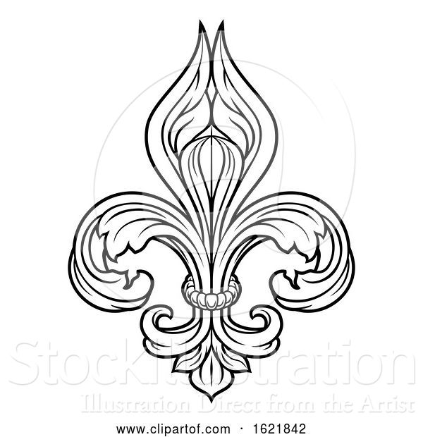 Vector Illustration of Fleur De Lis Graphic Design Element