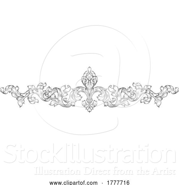 Vector Illustration of Fleur De Lis Lily Lys Flower Royal Heraldic Band