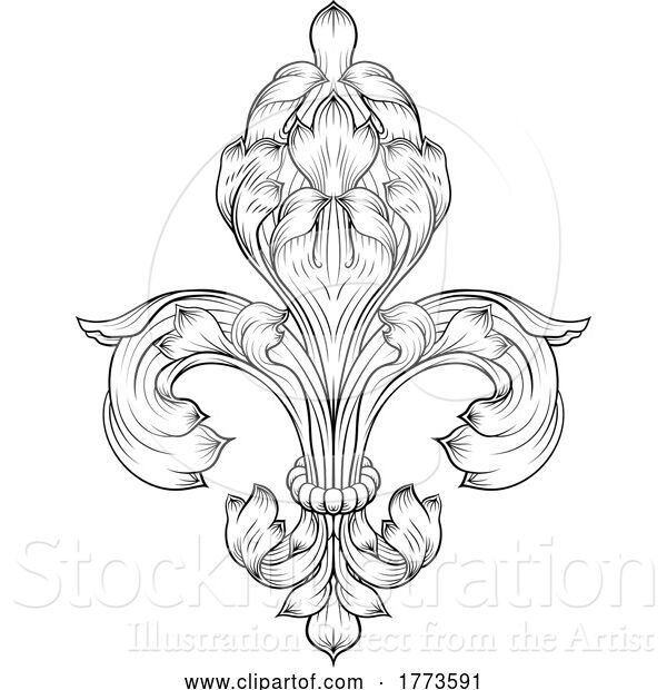 Vector Illustration of Fleur De Lis Lily Lys Flower Royal Heraldic Symbol