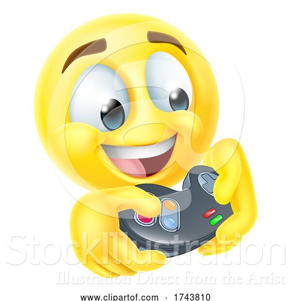 Vector Illustration of Gamer Video Game Emoji Emoticon Face