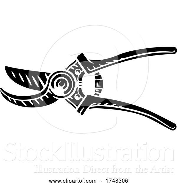 Vector Illustration of Garden Tool Trimmer Secateurs Pruning Shears