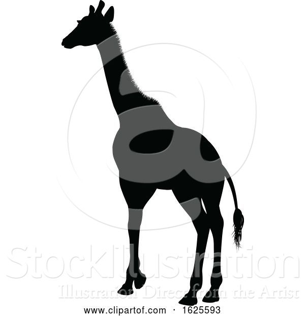 Vector Illustration of Giraffe Safari Animal Silhouette