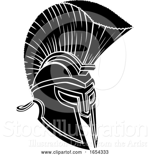 Vector Illustration of Gladiator Spartan Trojan Roman Helmet