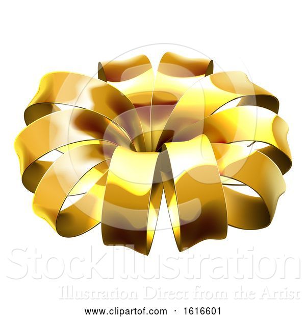 Vector Illustration of Gold Christmas Bow