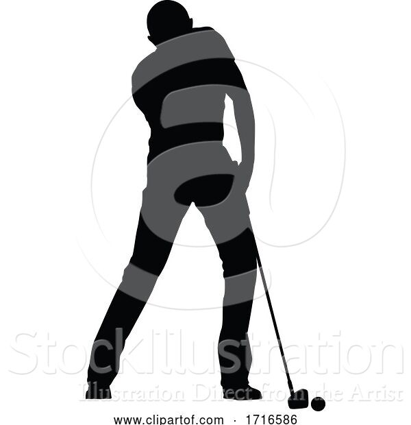 Vector Illustration of Golfer Golf Sports Person Silhouette