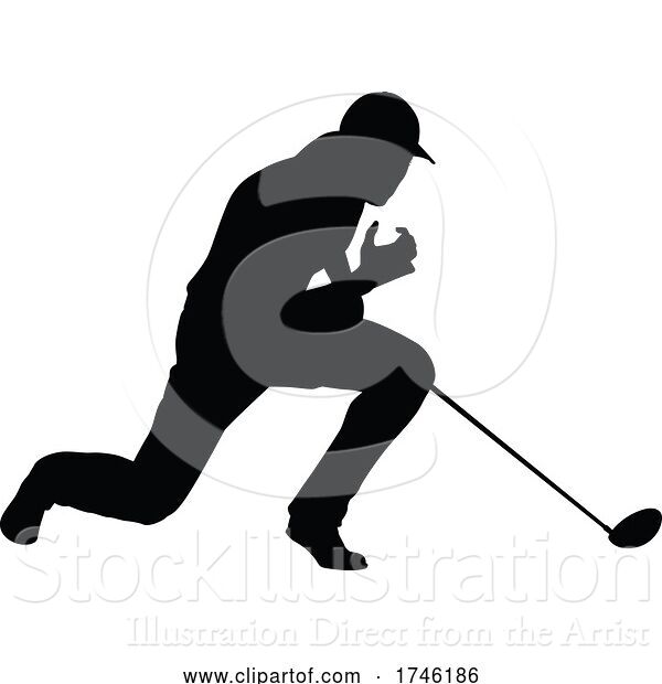 Vector Illustration of Golfer Golf Sports Person Silhouette