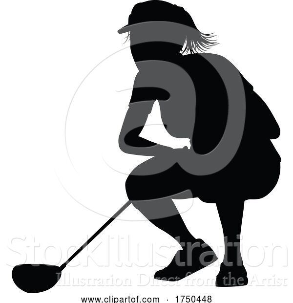 Vector Illustration of Golfer Golf Sports Person Silhouette