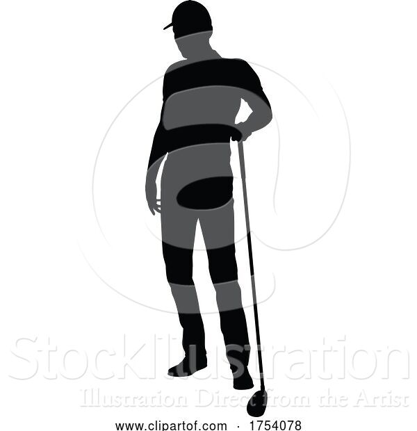 Vector Illustration of Golfer Golf Sports Person Silhouette