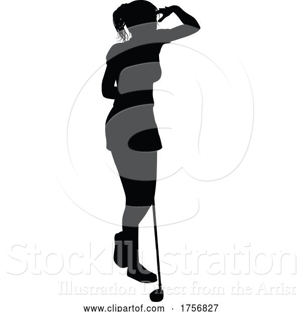 Vector Illustration of Golfer Golf Sports Person Silhouette