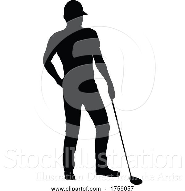 Vector Illustration of Golfer Golf Sports Person Silhouette