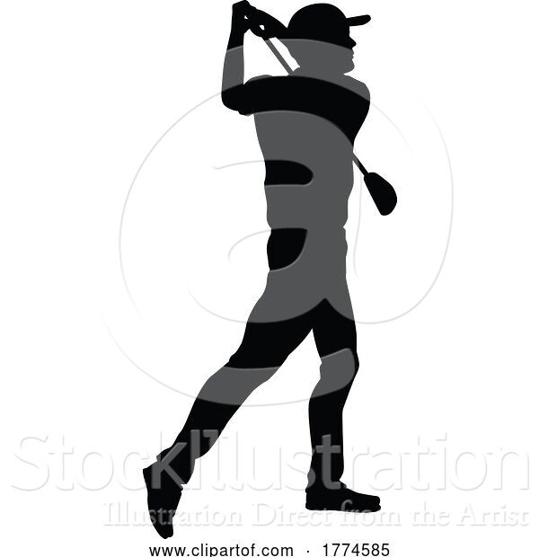 Vector Illustration of Golfer Golf Sports Person Silhouette