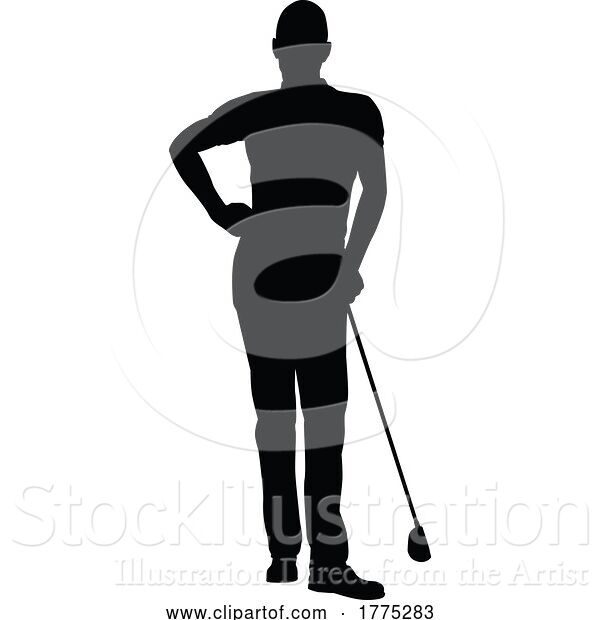 Vector Illustration of Golfer Golf Sports Person Silhouette