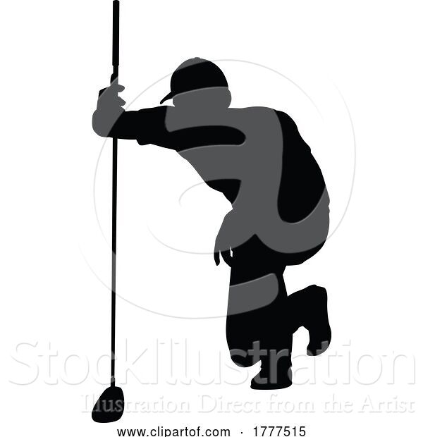 Vector Illustration of Golfer Golf Sports Person Silhouette