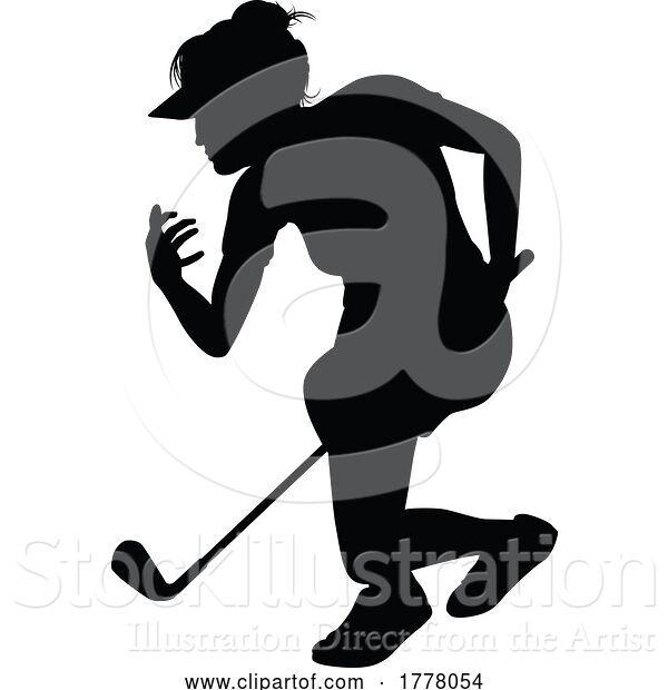 Vector Illustration of Golfer Golf Sports Person Silhouette