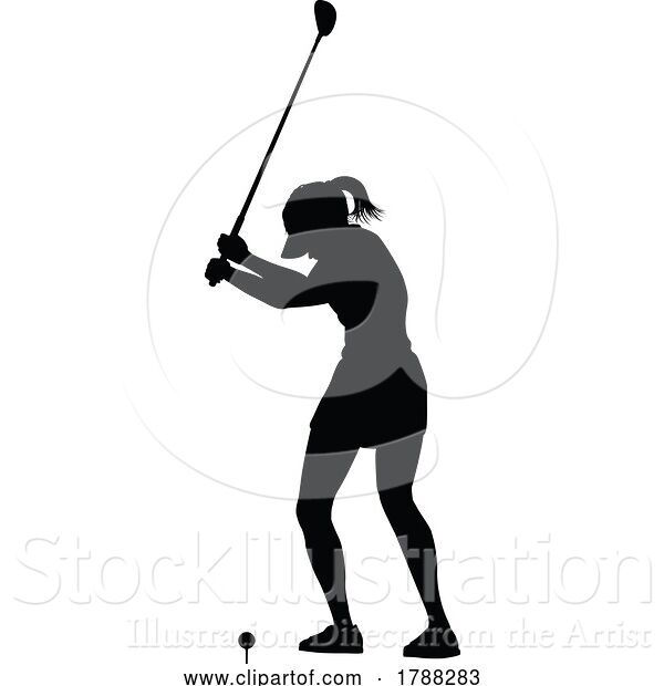 Vector Illustration of Golfer Golf Sports Person Silhouette