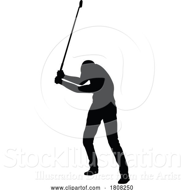 Vector Illustration of Golfer Golf Sports Person Silhouette