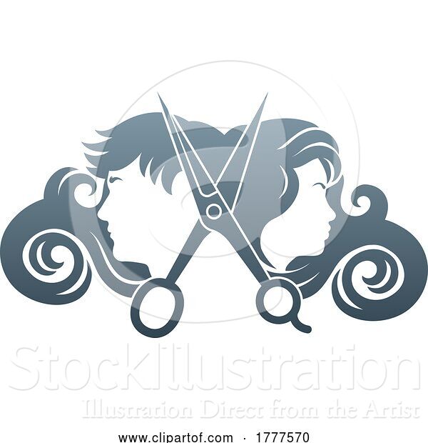 Vector Illustration of Gradient Salon Logo Design