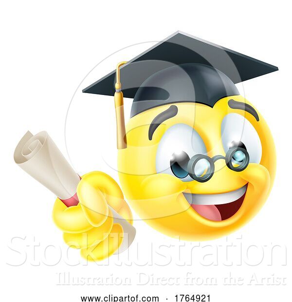 Vector Illustration of Graduate Teacher Emoticon Face Icon