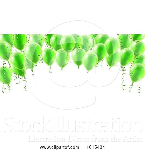 Vector Illustration of Green Party Balloons Background