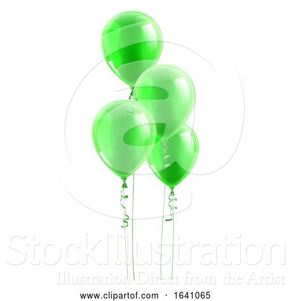 Vector Illustration of Green Party Balloons Graphic