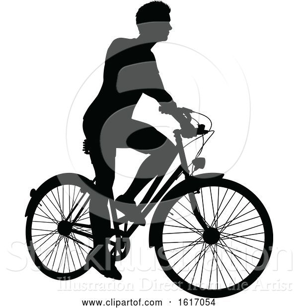 Vector Illustration of Guy Riding a Bike