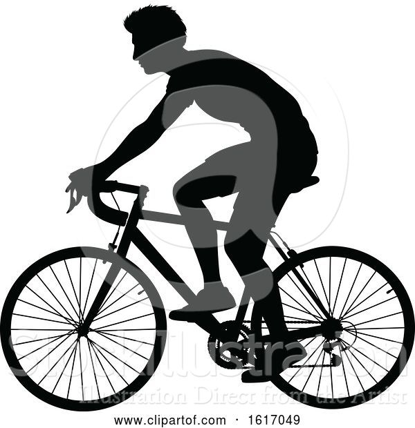 Vector Illustration of Guy Riding a Bike