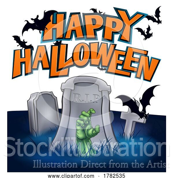 Vector Illustration of Halloween Grave Spooky Background Design