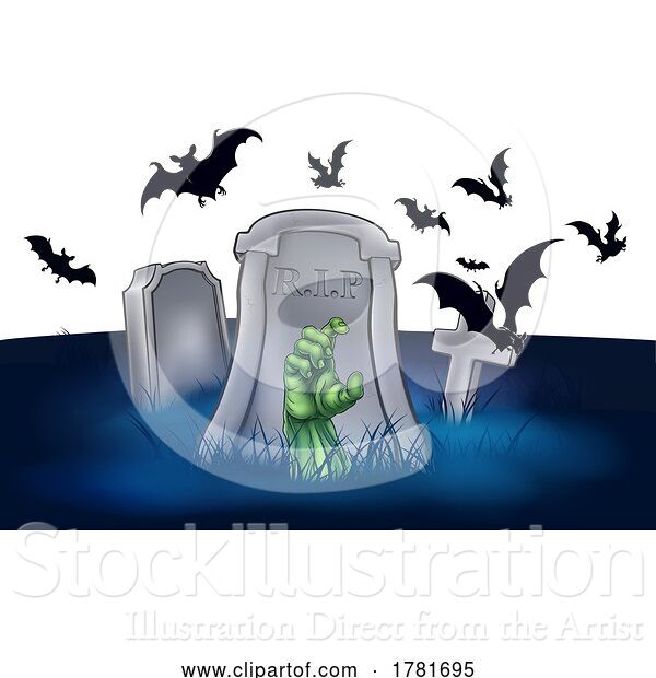 Vector Illustration of Halloween Grave Spooky Background Design