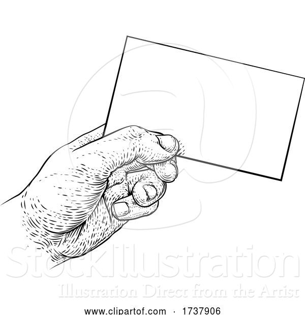 Vector Illustration of Hand Holding Business Card Letter Message Flyer