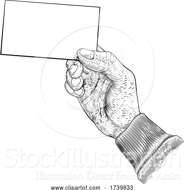 Vector Illustration of Hand Holding Business Card Letter Message Flyer