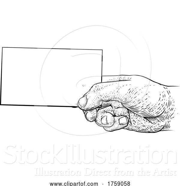 Vector Illustration of Hand Holding Business Card Letter Message Flyer