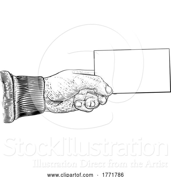 Vector Illustration of Hand Holding Business Card Letter Message Flyer