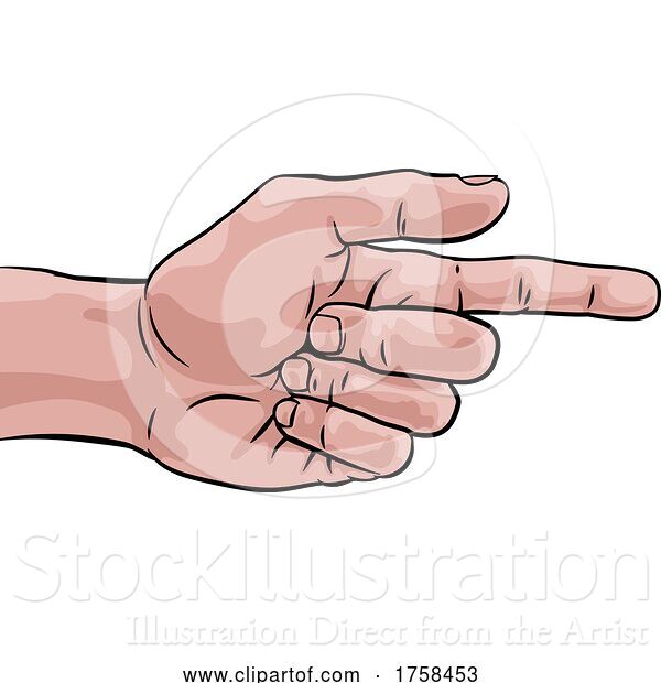 Vector Illustration of Hand Pointing Finger Comic Book Pop Art