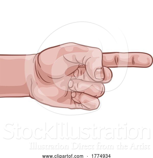 Vector Illustration of Hand Pointing Finger Comic Book Pop Art
