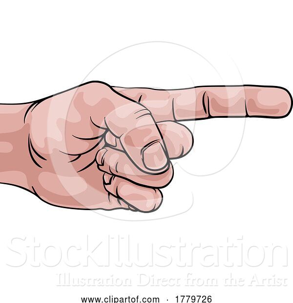 Vector Illustration of Hand Pointing Finger Comic Book Pop Art