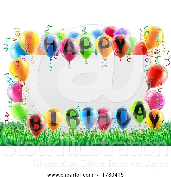 Vector Illustration of Happy Birthday Balloons Party Background Banner