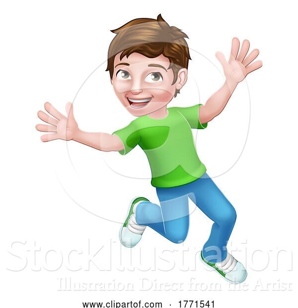 Vector Illustration of Happy Boy Kid Child Character