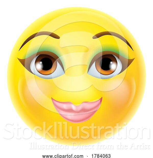 Vector Illustration of Happy Lady Emoji Emoticon Icon Mascot