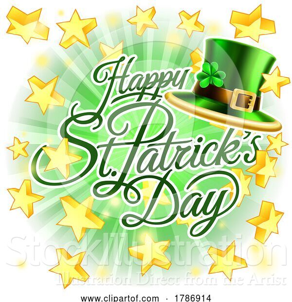 Vector Illustration of Happy St Patricks Day Leprechaun Hat Design