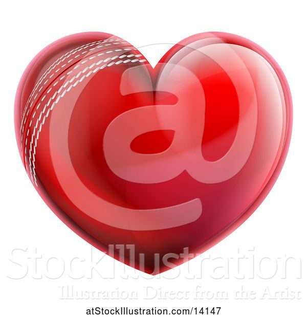 Vector Illustration of Heart Shaped Cricket Ball
