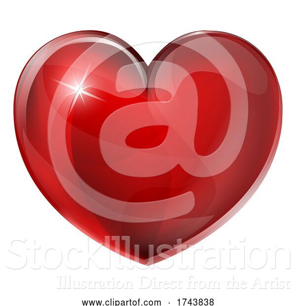 Vector Illustration of Heart Shaped Emoji Emoticon Icon