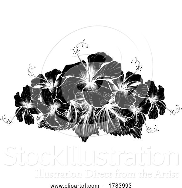 Vector Illustration of Hibiscus Silhouette Flower